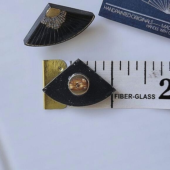 Deadstock Misono Handpainted Originals black wooden fan studs - Picture 7 of 8